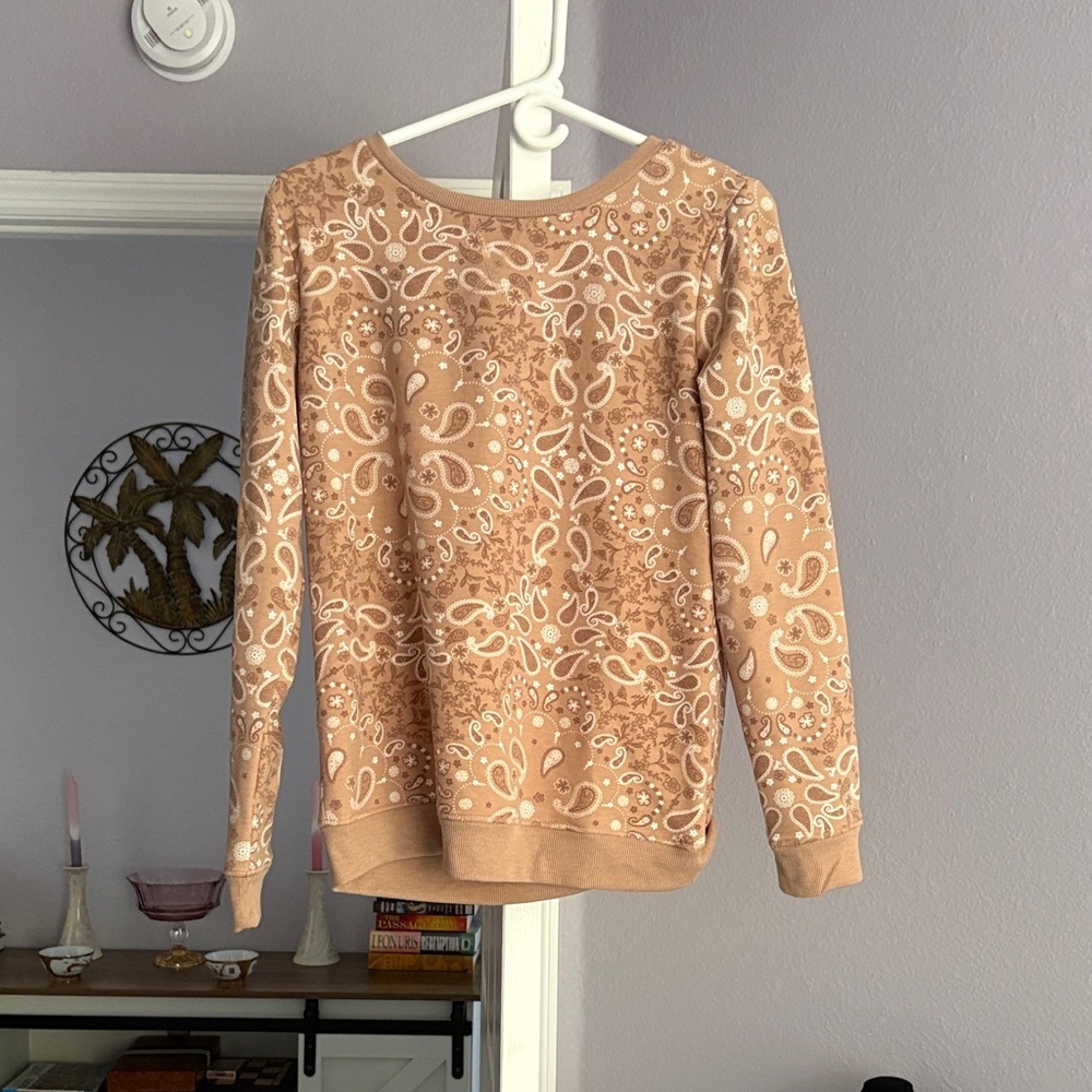 Emily Rose Tan Paisley Sweatshirt